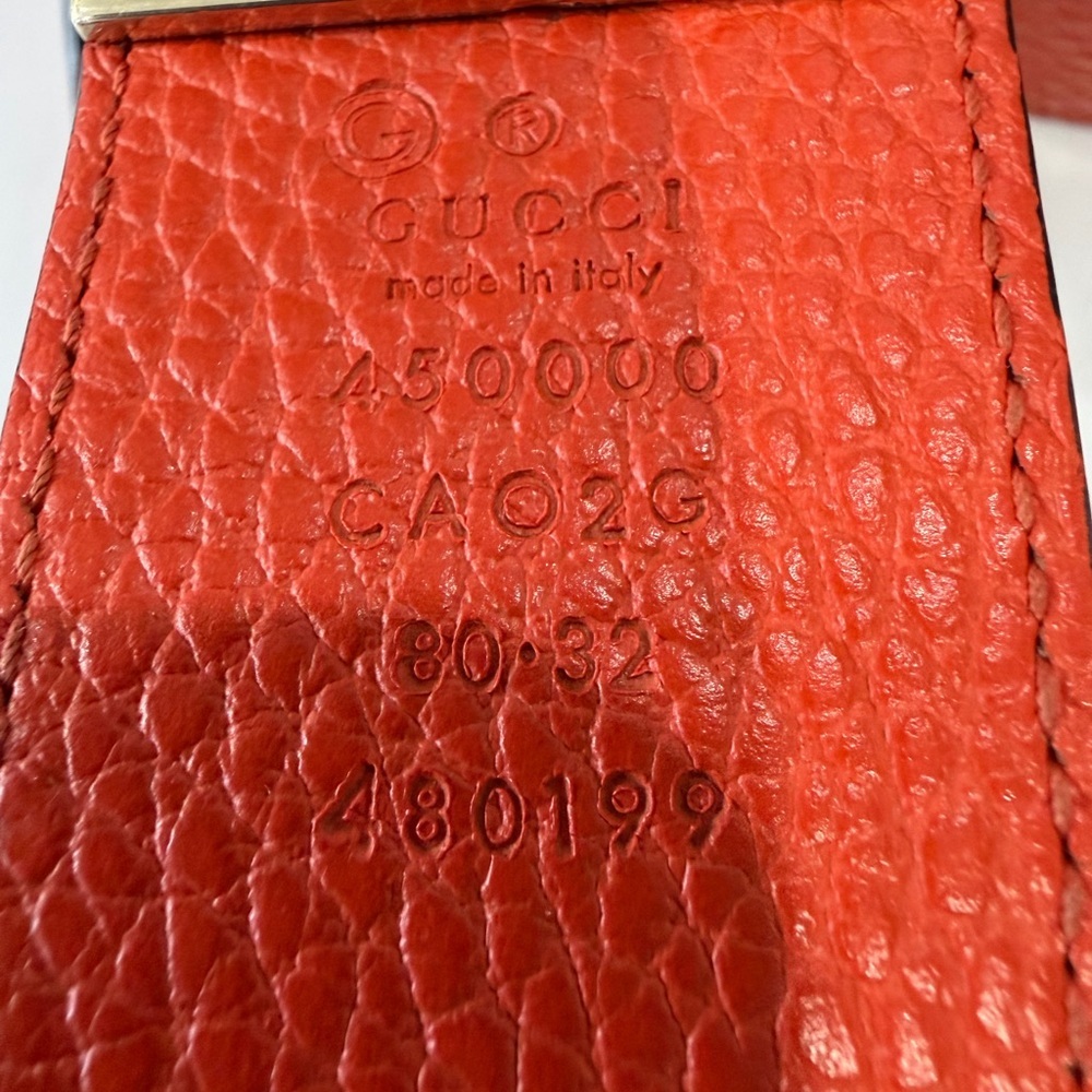 Gucci Reversible Orange & Black Leather Belt - Picture 3 of 10